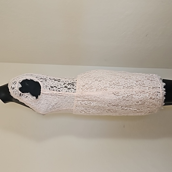 Babaton Powdered Light Pink Lace Short V Tapered Dress Sz. 8 - Picture 3 of 11